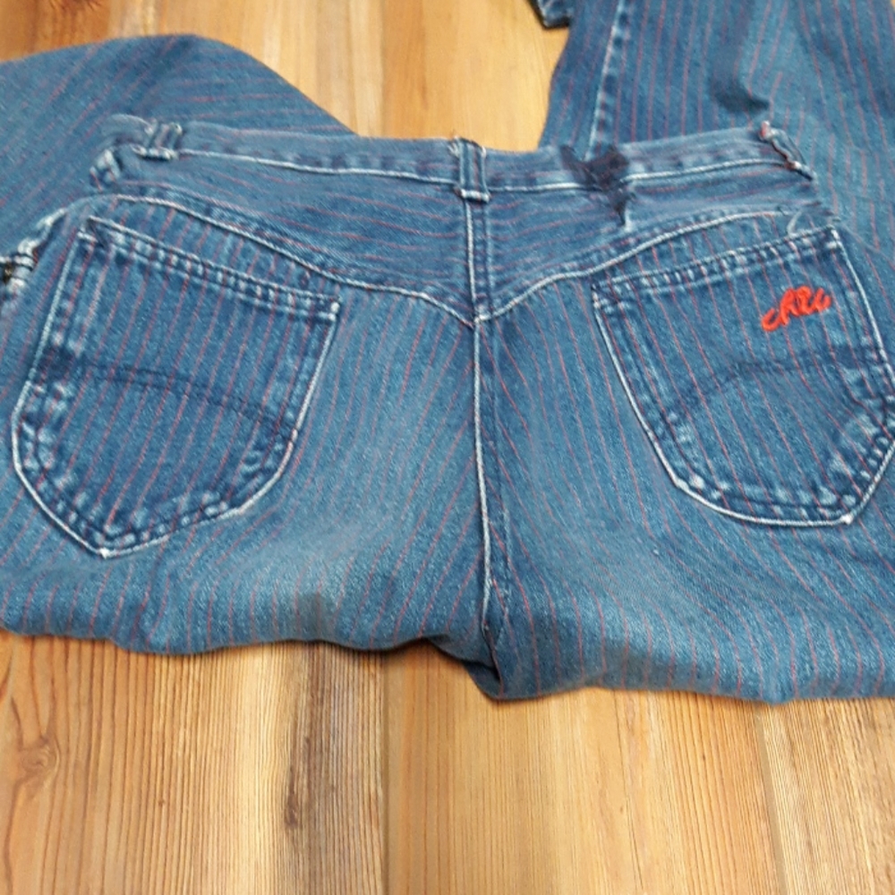 Vintage CHIC red pinstripe high waist Mom jeans 6/8